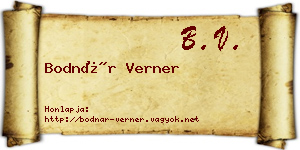 Bodnár Verner névjegykártya